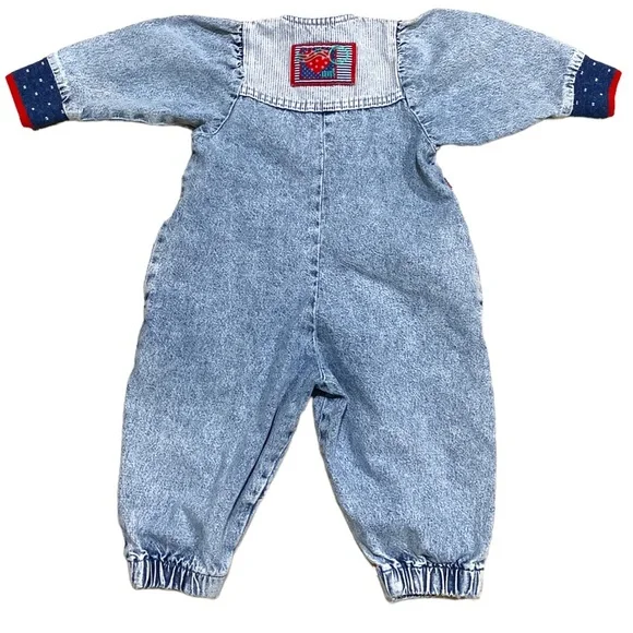 Vintage Little Levi's Acid Washed Denim Romper - Picture 8 of 15